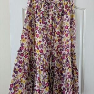 Floral Women's Skirt in Purple and Yellow